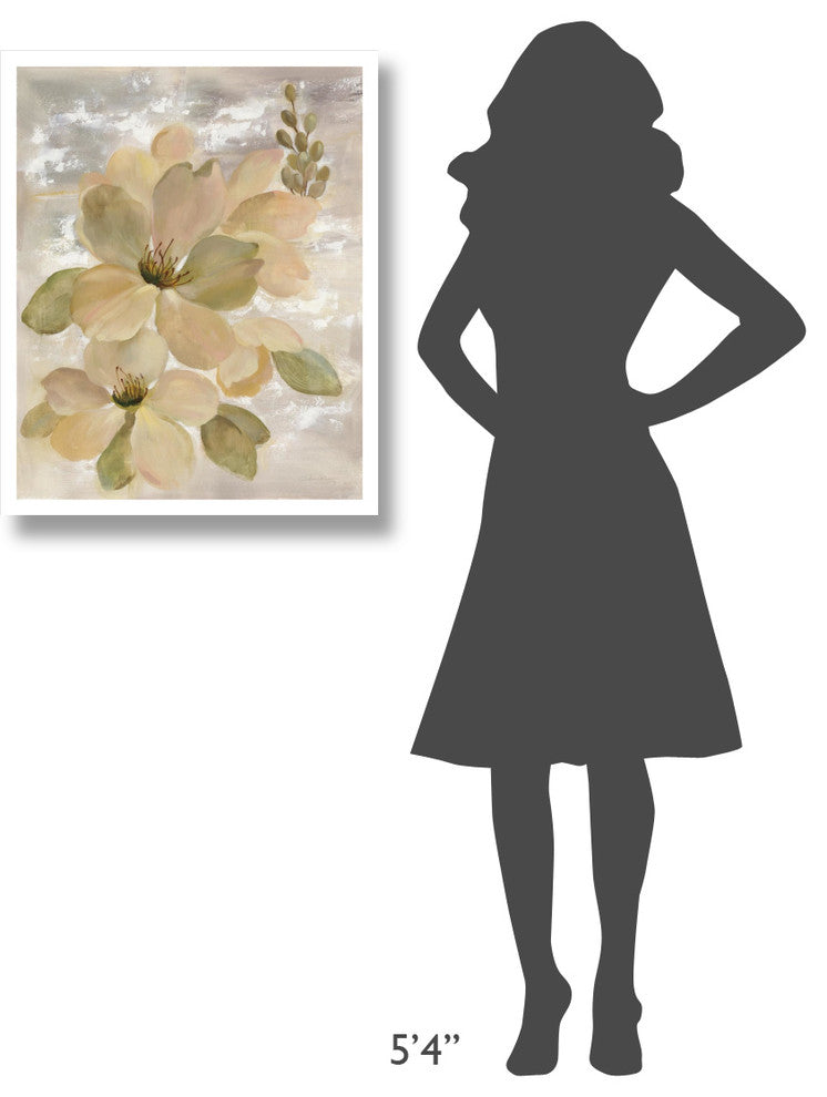 "White on White Floral II" Digital Paper Print by Silvia Vassileva, 24"x30"
