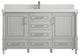 Aberdeen 60 Single Bathroom Vanity in Coventry Gray 2" Carrara Quartz