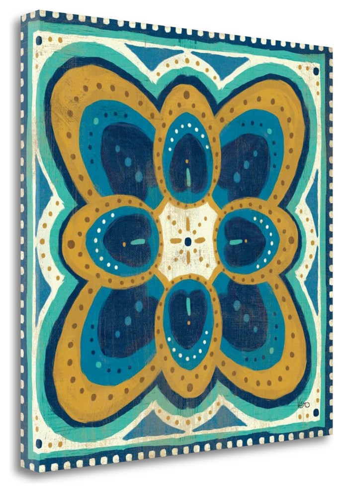 "Proud As A Peacock Tile III" By Veronique Charron, Gallery Wrap Canvas