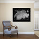 Switzerland Vintage Monochrome Map Canvas, 16"x21"