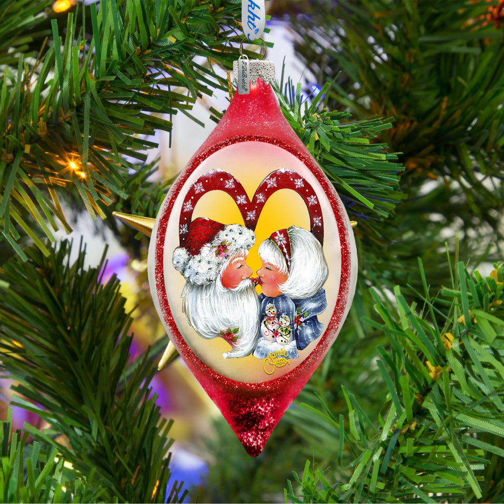 Merry Kissmas Glass Ornament