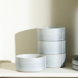 Stone Lain Bao Stoneware Bowl Set of 4, Blue-Grey