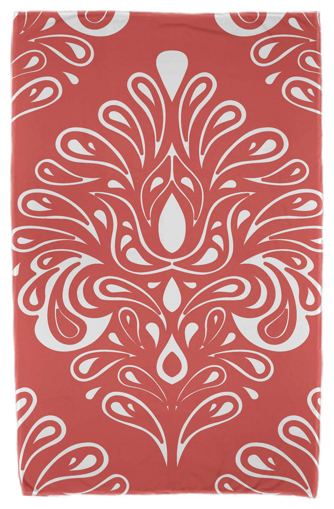 30x60" Veranda, Geometric Print Beach Towel, Orange