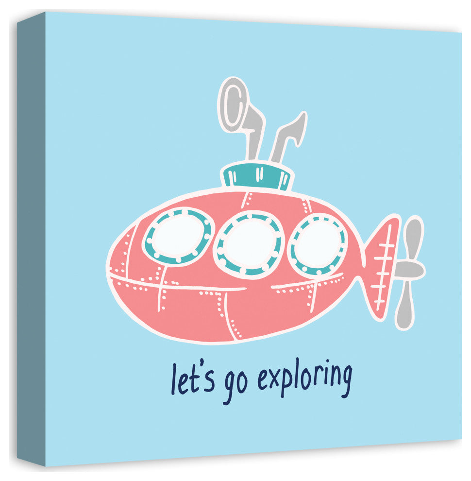 Let's Go Exploring Sub 16x16 Canvas Wall Art