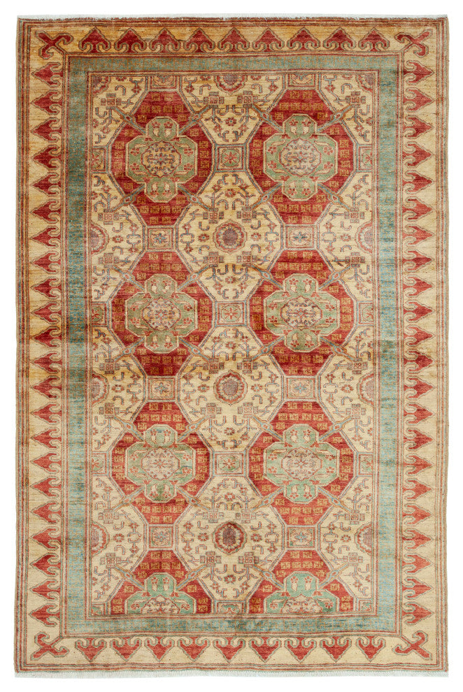 Rug N Carpet - Handwoven Oriental 6' 1" x 9' 0" Soft Oushak Area Rug