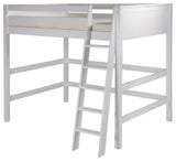 Camaflexi Full High Loft Bed, Panel Headboard, White