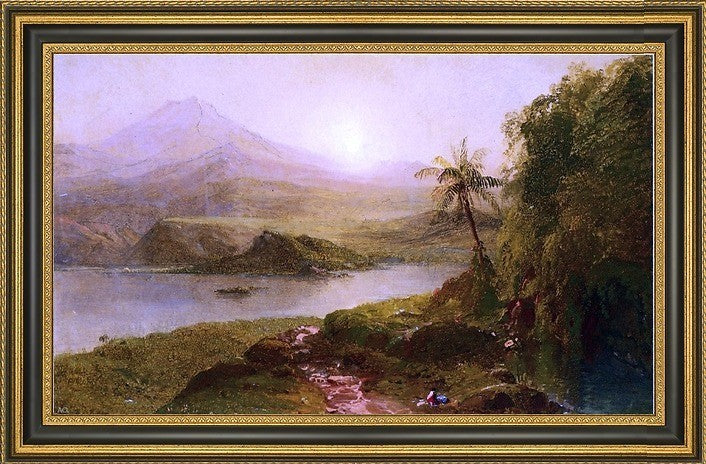 Frederic Edwin Church Mountain Landscape Framed Premium Canvas Print, 16"x24"