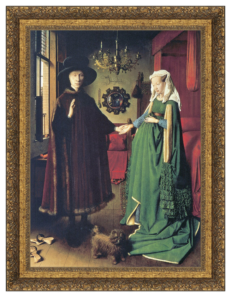 "The Arnolfini Marriage 1434" Stretched Canvas Replica, 21"x27"