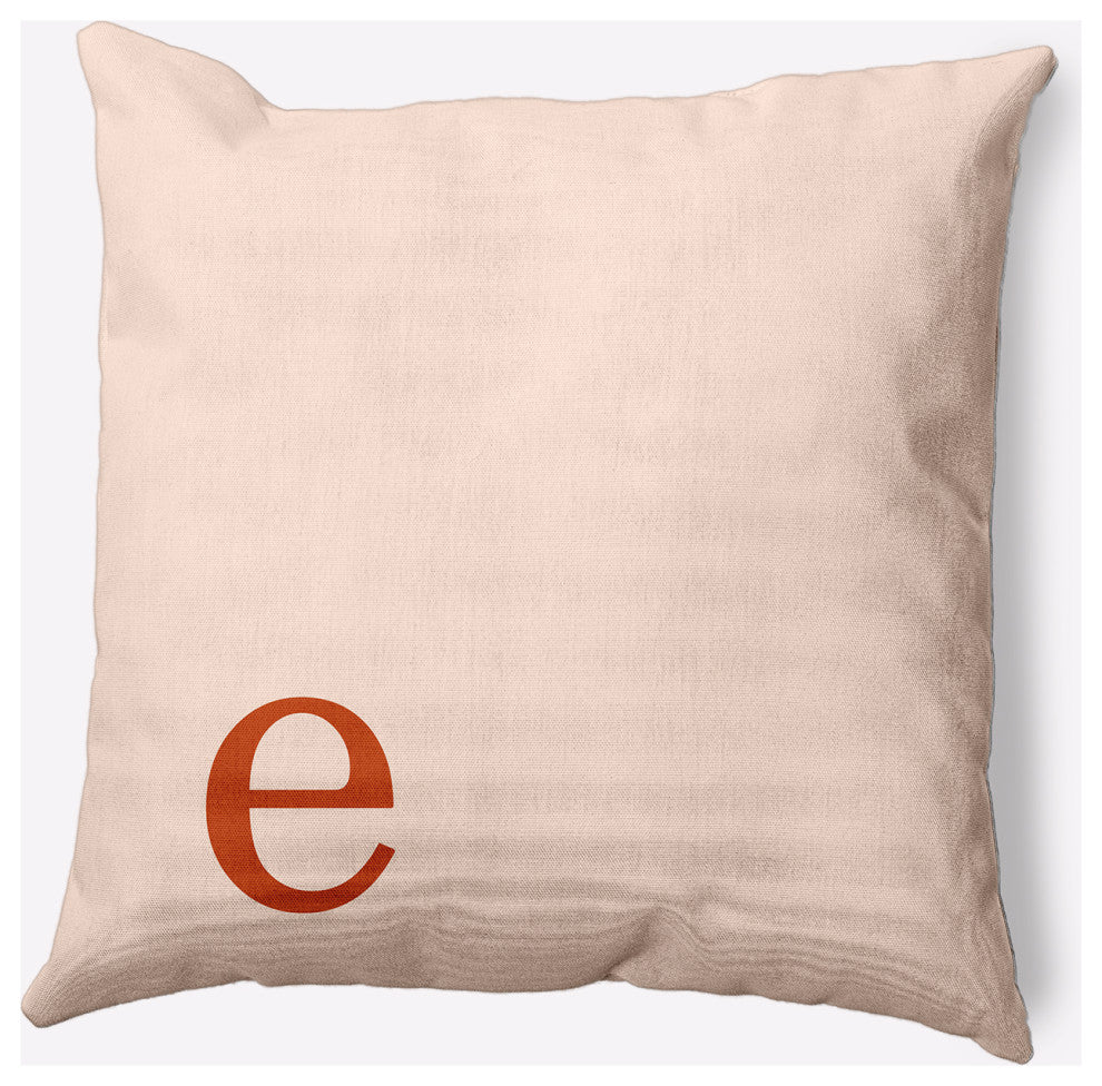 18" x 18" Modern Monogram Indoor/Outdoor Polyester Throw Pillow, Sienna