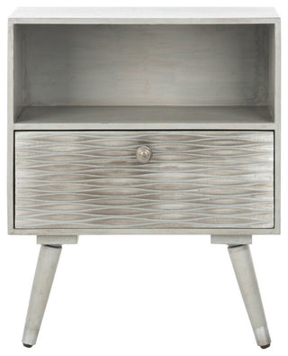 Safavieh Brandy 1 Drawer Nightstand, Grey Walnut