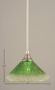 Stem Mini Pendant, 10" Kiwi Green Crystal Glass