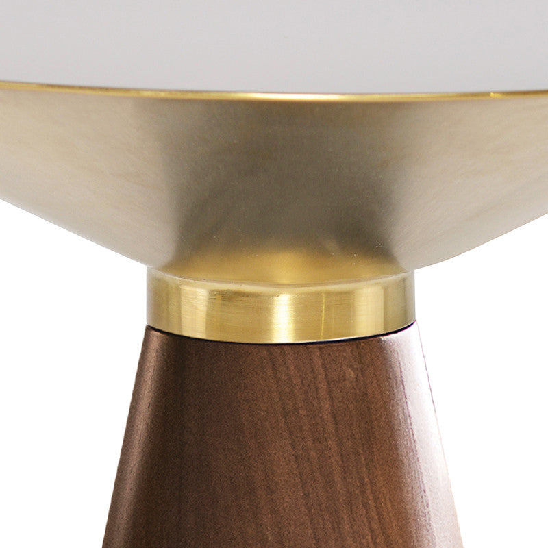 Iris 16-inch Side Table in Walnut and Brushed Gold
