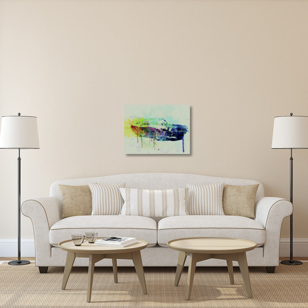 "Ford Mustang Watercolor 2" Fine Art Print