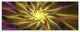 Shining Golden Exotic Fractal Flower, Floral Canvas Art Print, 70"x28", 6 Panels