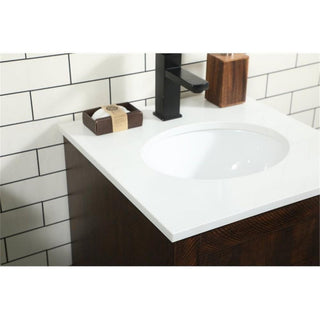 Elegant Decor Soma 18" Aluminum MDF Single Bathroom Vanity in Expresso
