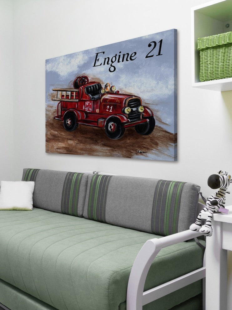 Marmont Hill, "Fire Engine" by Reesa Qualia Painting on Wrapped Canvas, 60x40