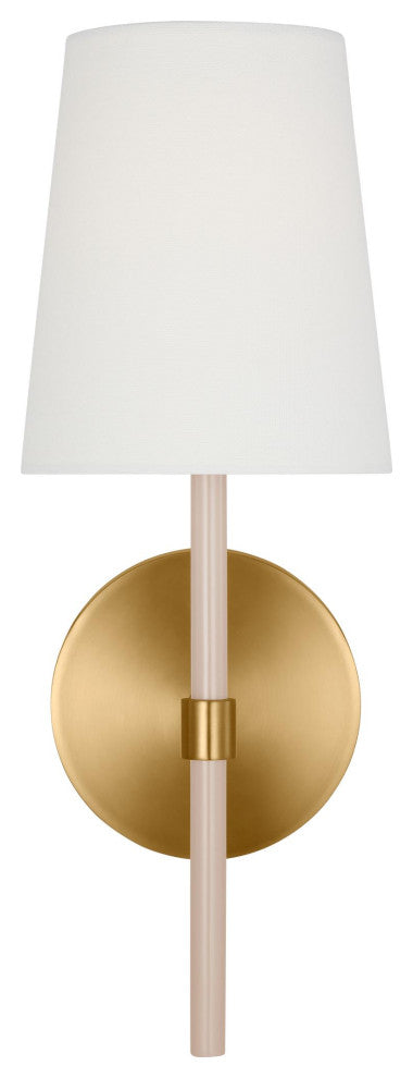 Monroe 1-Light Indoor Wall Small Single Sconce, Burnished Brass Gold