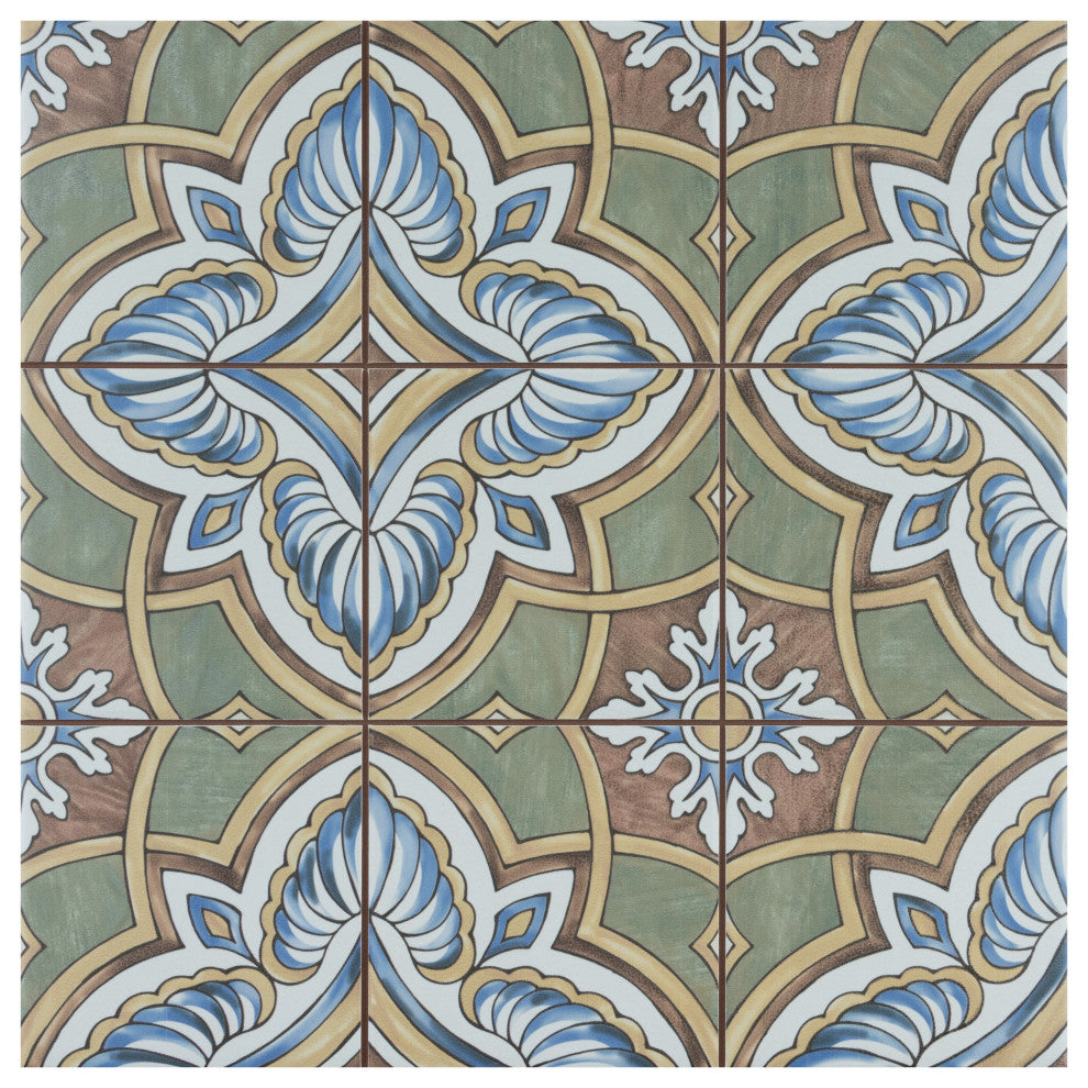 Harmonia Classic Ceramic Floor and Wall Tile, Grove Green