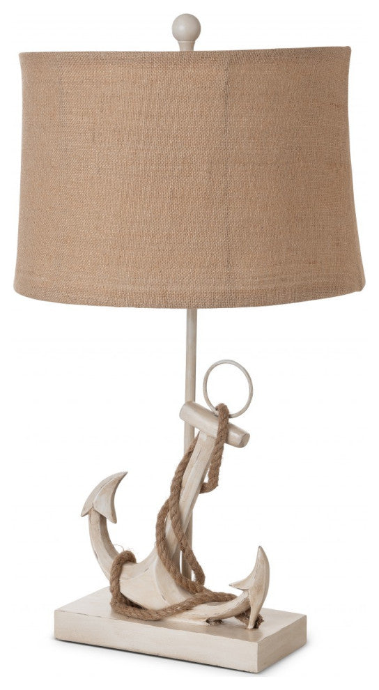 Set of 2 Tan and White Anchor Table Lamps