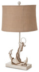 Set of 2 Tan and White Anchor Table Lamps