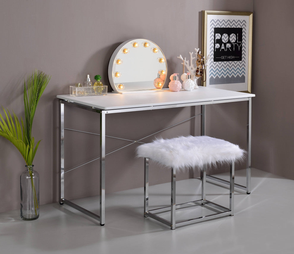 ACME Alma Accent Mirror, White Finish
