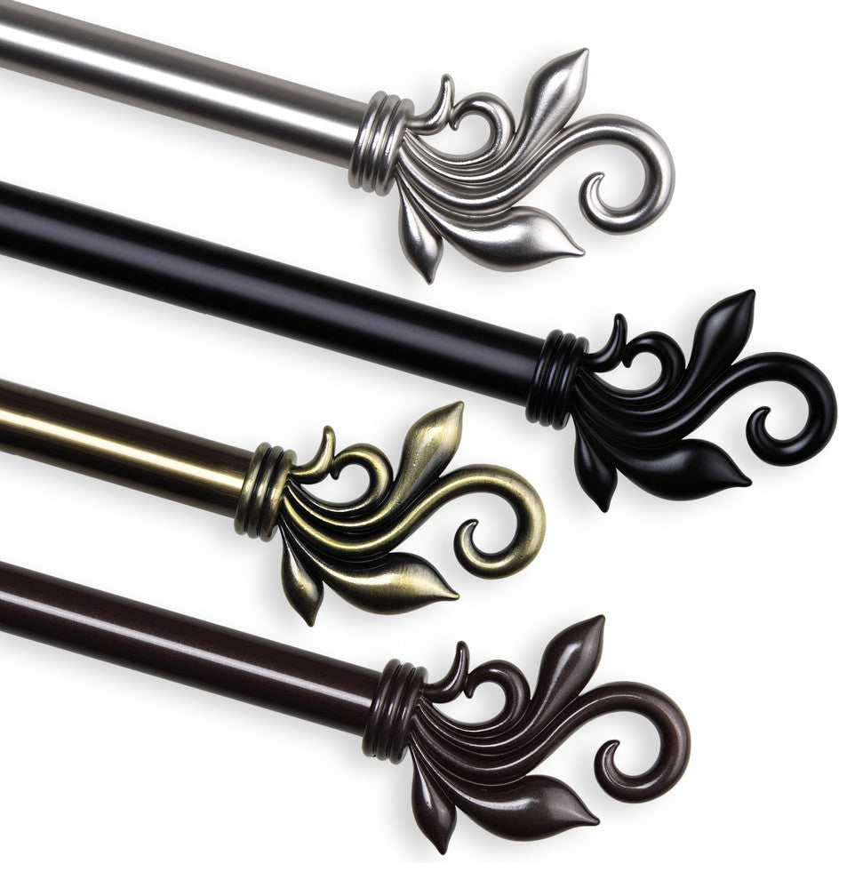 Giles 13/16 inch dia. Curtain Rod, Cocoa, 66-120"