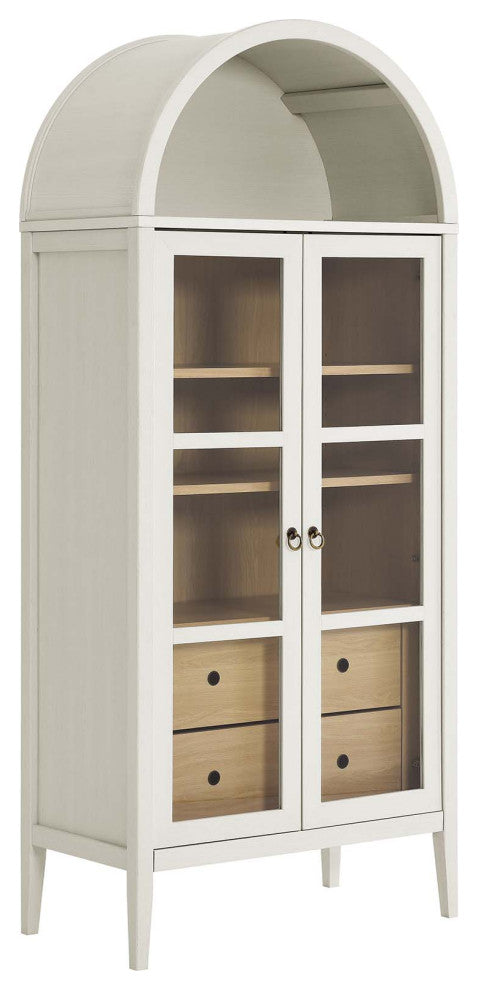 Nolan Tall Storage Display Cabinet - White Oak