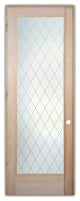 Interior Prehung Door or Interior Slab Door - Diamond Grid - Douglas Fir...