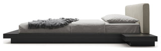 Akanji Bed Ecru Fabric and Wenge / Queen