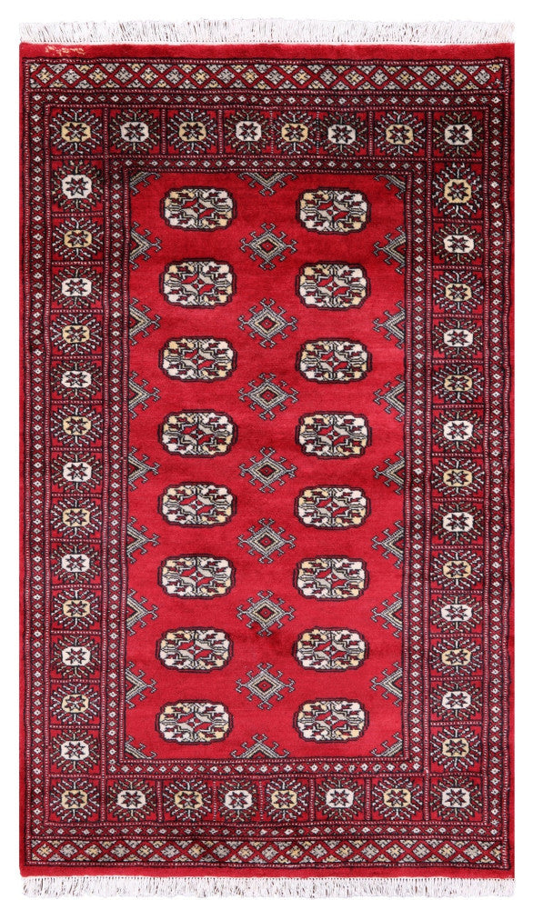 Hand Knotted Signed Silky Bokhara Wool Rug 3' 1" X 5' 2" - Q13804