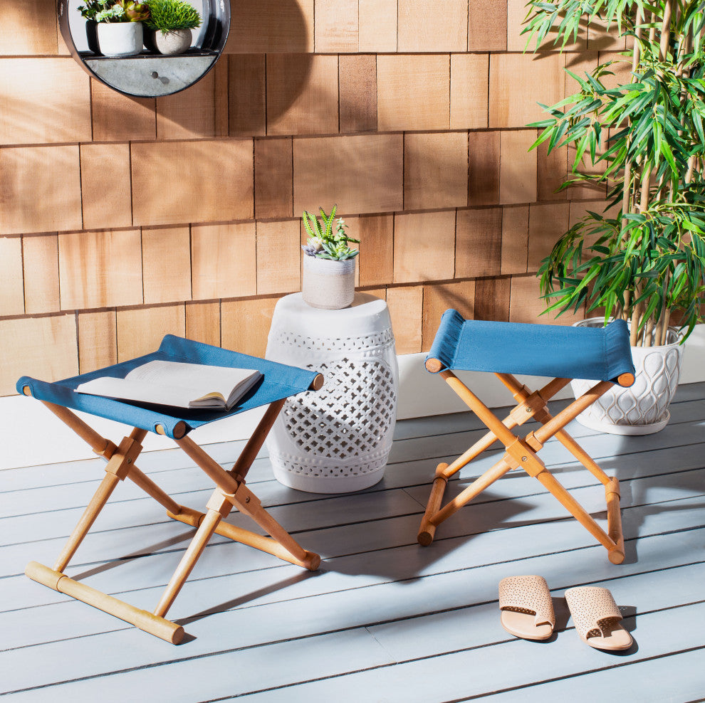 Safavieh Breanne Stool, Natural/Navy