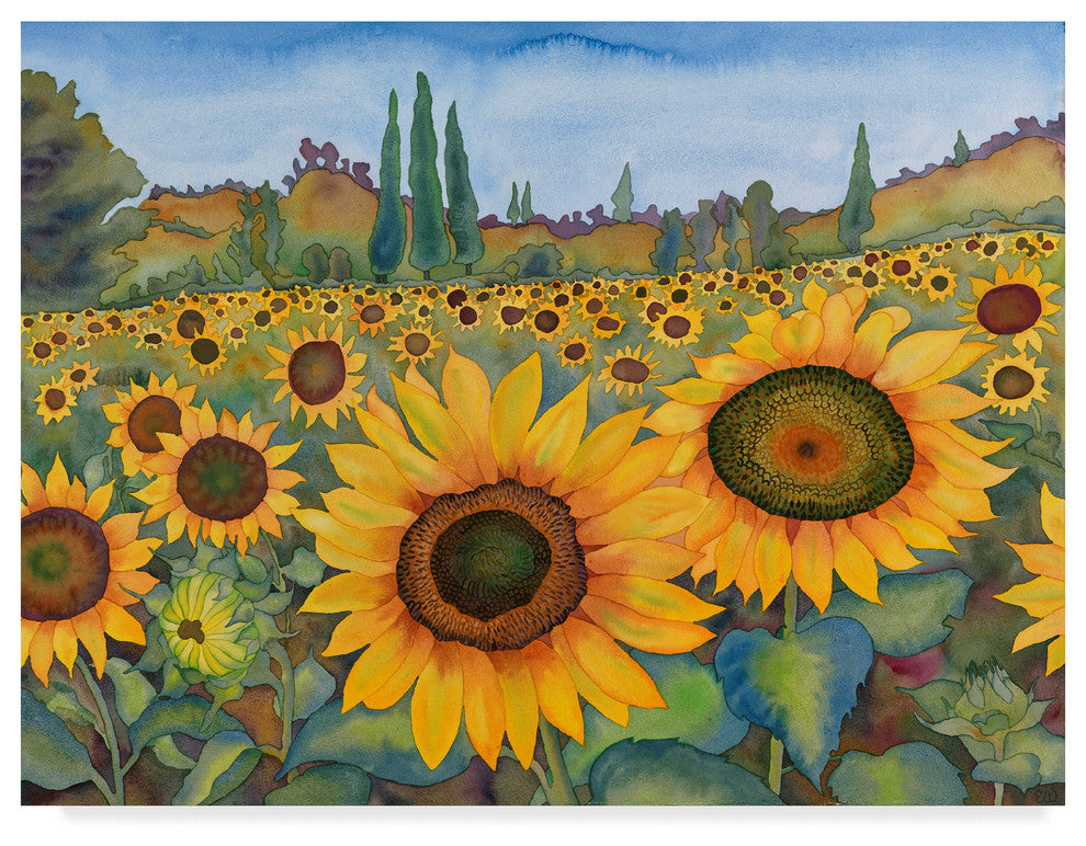"Sunflower Fields" by Carissa Luminess, Canvas Art