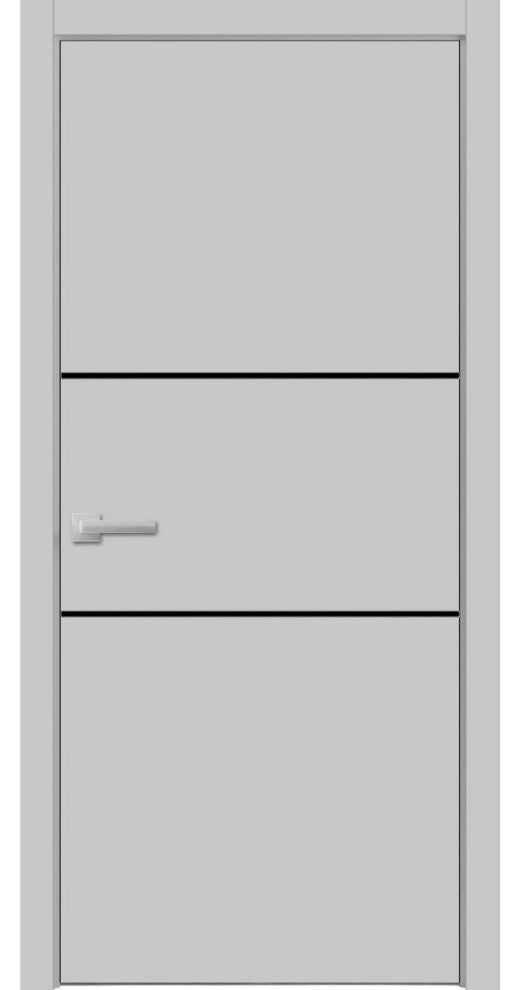 Solid French Door 30 x 96 | Planum 0014 Grey Ash with| Bathroom