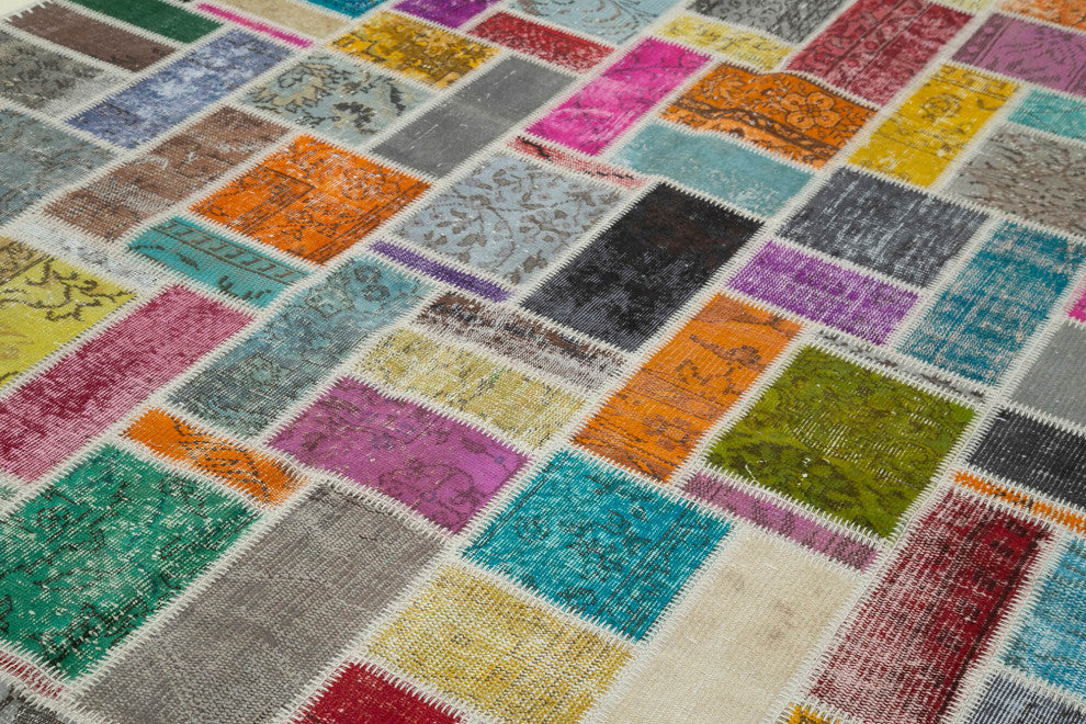 Rug N Carpet - Handmade Anatolian 6' 10" x 9' 9" Antique Patchwork Area Rug