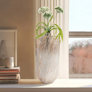 Glass, 16", Striped Stained Vase, Multi