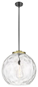 Athens Water Glass Pendant, Black Antique Brass, Clear Water Glass