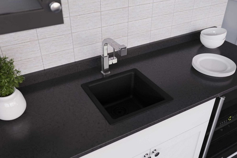 Elkay Luxe 15 3/4" One Bowl Drop In/Undermount Bar/Prep Kitchen Sink, ELX1616CA0