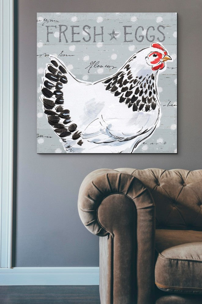 Roosters Call II' by Daphne Brissonnet, Giclee Canvas Wall Art, 37"x37"