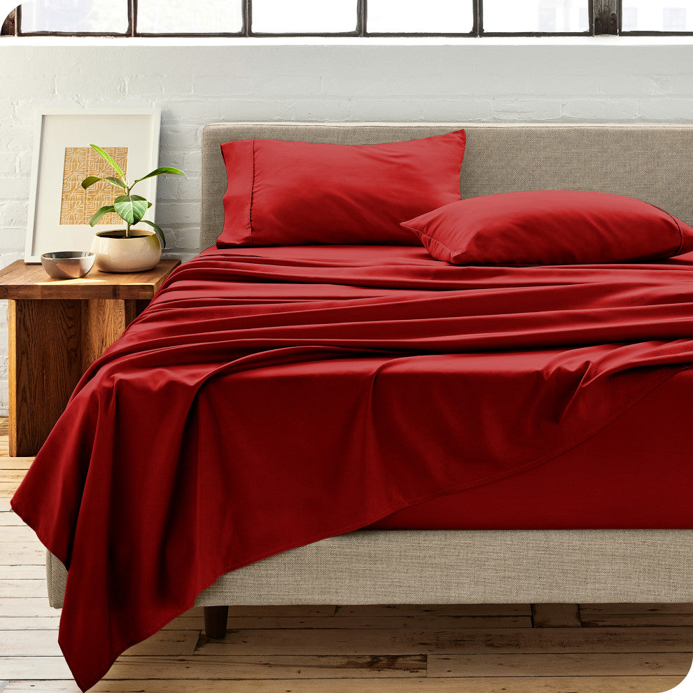 Bare Home Microfiber Pillowcases - Set of 2, Red, King