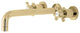 KS8022BX Two-Handle Wall Mount Tub Faucet, Polished Brass