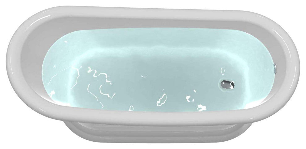 HEATGENE 67" Acrylic Freestanding Bathtub Contemporary Soaking Tub