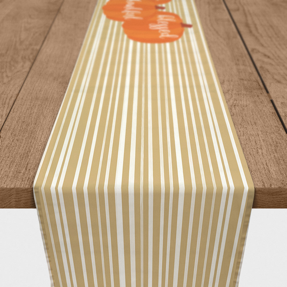 Grateful Thankful Blessed Pumpkins Table Runner