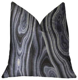 Swiss Marble Blue Luxury Throw Pillow, 20"x36" King