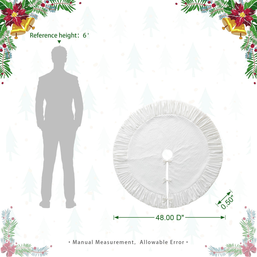 48''D Velvet Ruffled Christmas Tree Skirt