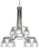 Paramount 9-Light Chandelier, Brushed Nickel, 5" Clear Ribbed Glass