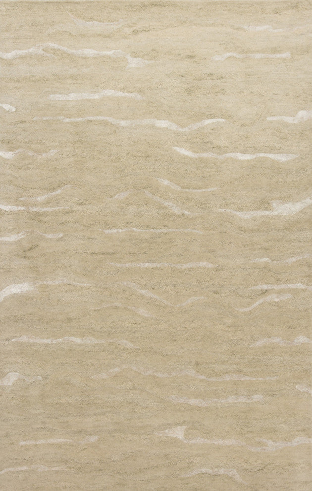 5'X7' Beige Hand Tufted Abstract Indoor Area Rug