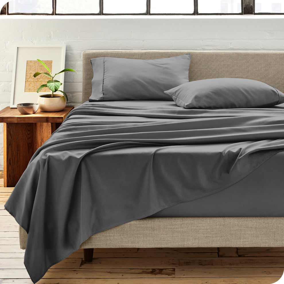 Bare Home Microfiber Pillowcases - Set of 2, Grey, King