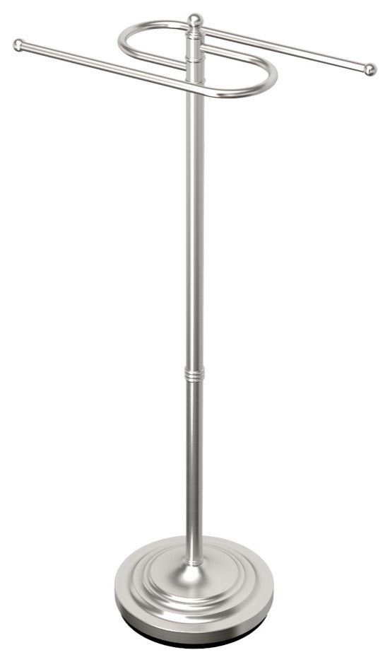 Floor S Towel Stand, Satin Nickel