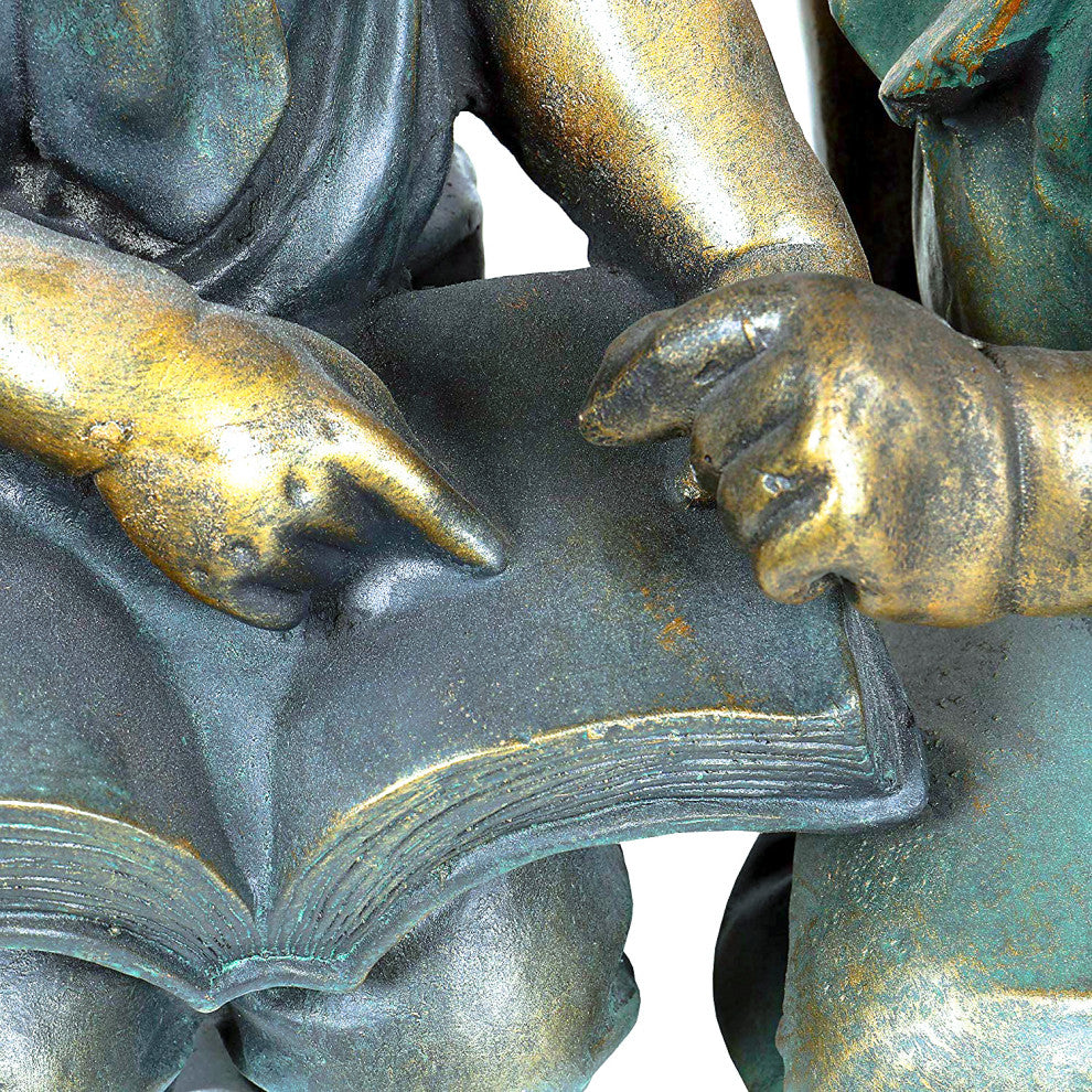 Boy and Girl Reading Statue
