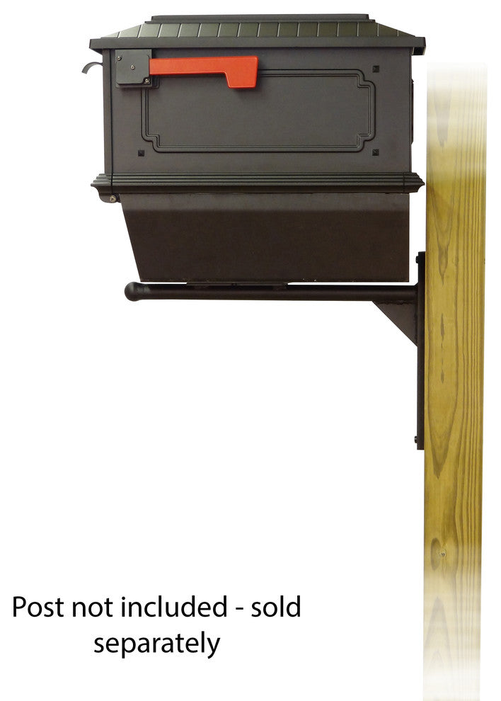 Kingston Mailbox With Newspaper Tube & Ashley Front Mailbox Mounting Bracket